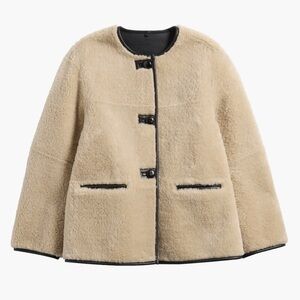 Mango Contrast Reversible Faux Fur Leather Trim Jacket